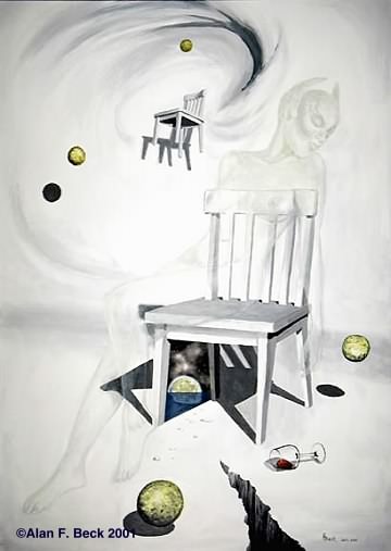 White Chair with Planetoids