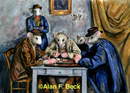 Card Player Mice art bt Alan F. Beck