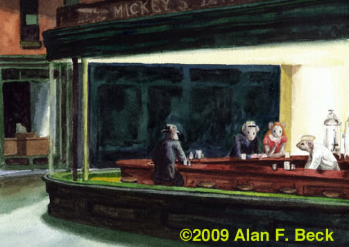 Mice Hawks art by Alan F. Beck